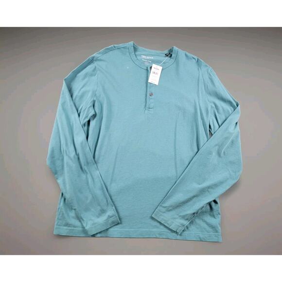 Todd Snyder Other - Todd Snyder Premium Jersey Henley Tee T-Shirt size M Blue Long Sleeve USA *Read*